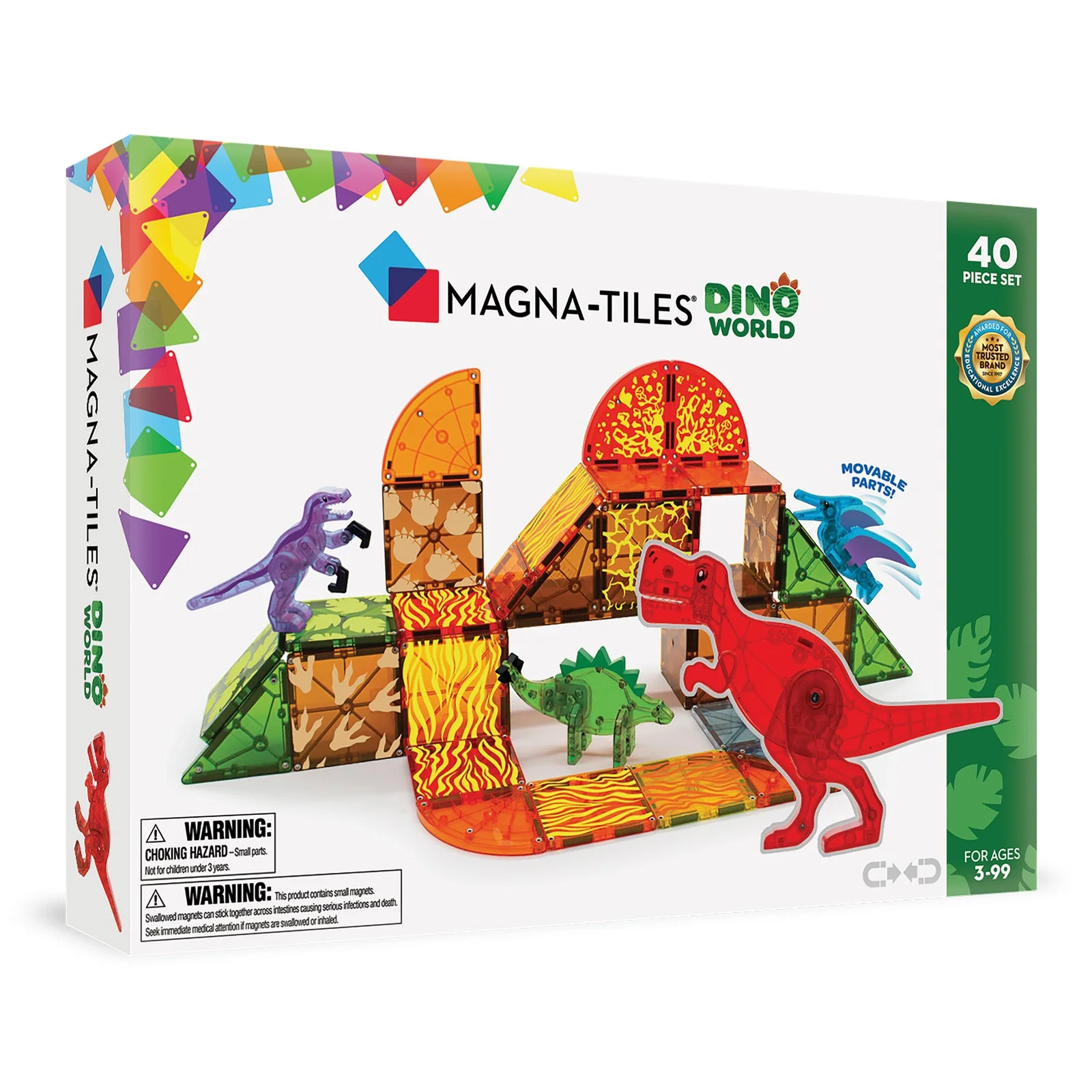 MAGNA-TILES Dino World 40 Piece Set — manufacturer product photo