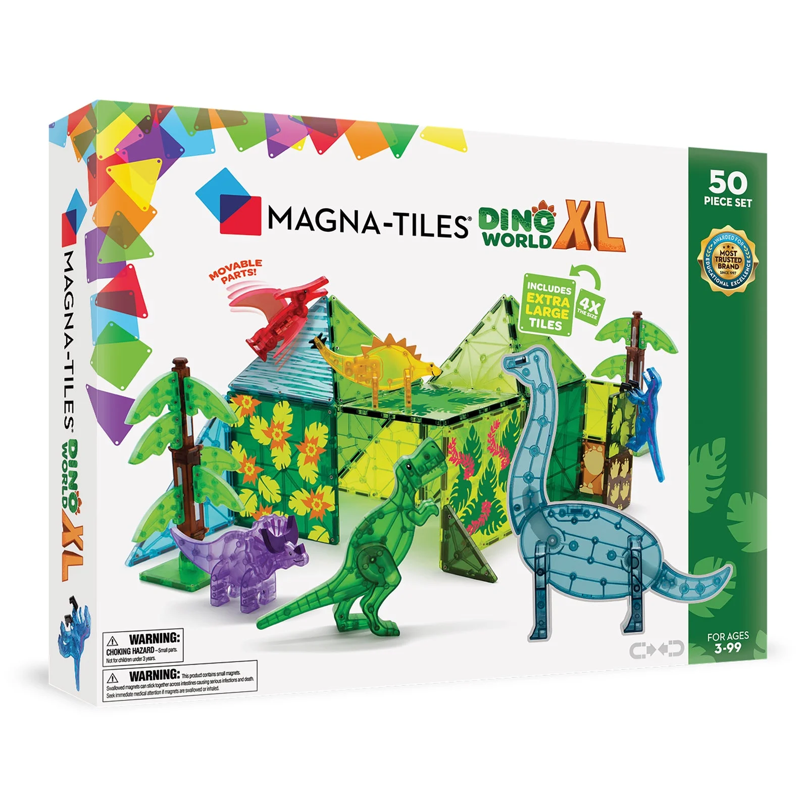 MAGNA-TILES Dino World XL 50 Piece Set — manufacturer product photo