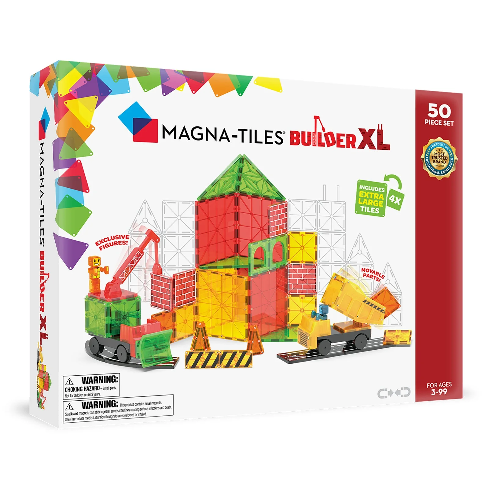 MAGNA-TILES Builder XL 50 Piece Set β manufacturer product photo