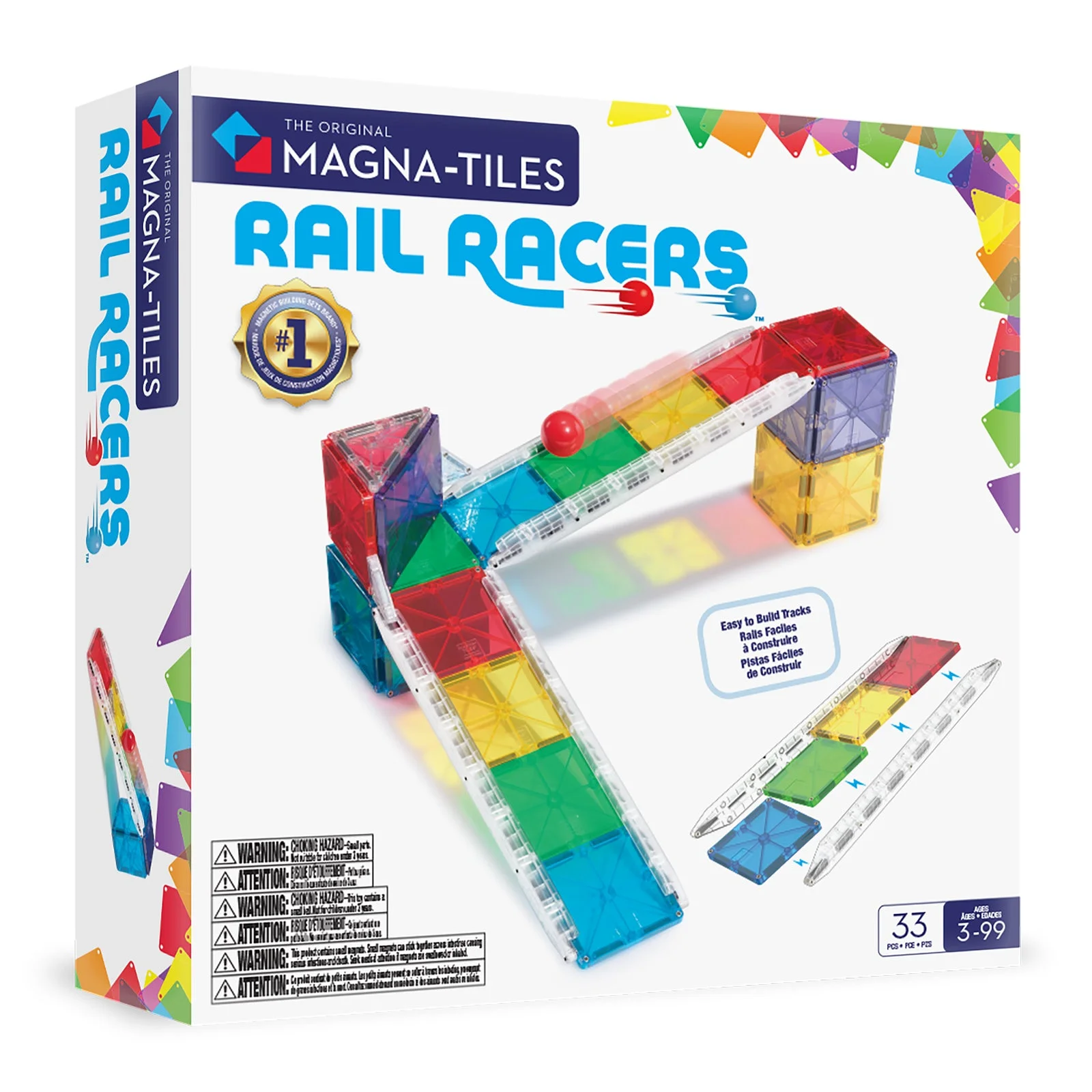 MAGNA-TILES Rail Racers™ 33 Piece Set — manufacturer product photo