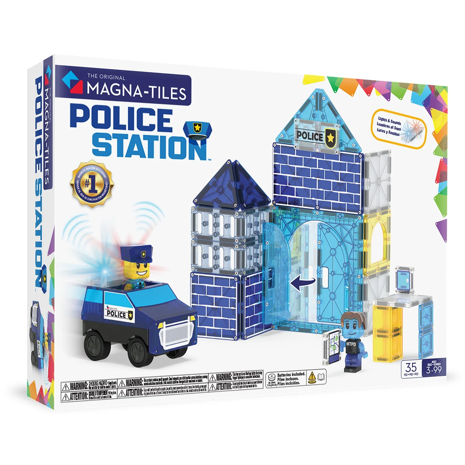 MAGNA-TILES Police Station™ 35 Piece Set — manufacturer product photo