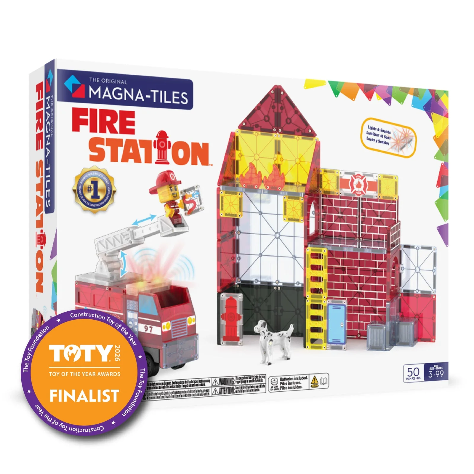 MAGNA-TILES Fire Station™ 50 Piece Set — manufacturer product photo
