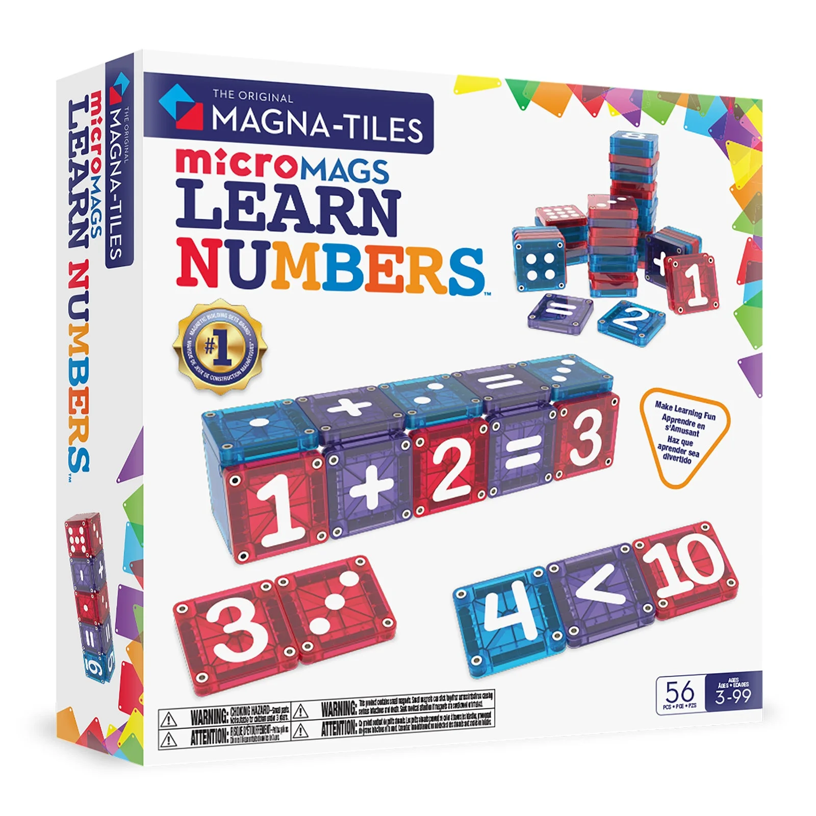 MAGNA-TILES microMAGS LEARN Numbers™ 56 Piece Set — manufacturer product photo
