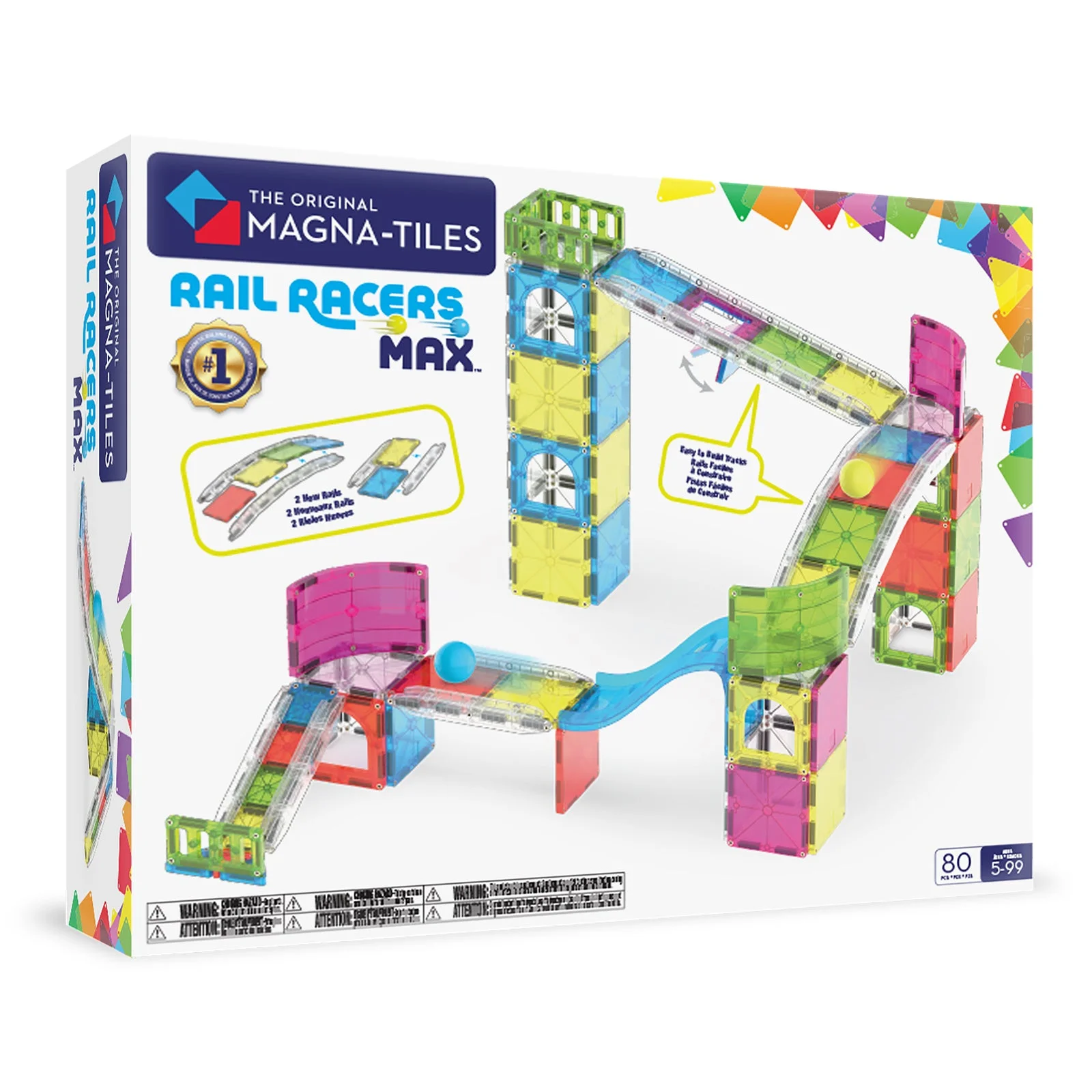MAGNA-TILES Rail Racers Max 80 Piece Set β manufacturer product photo