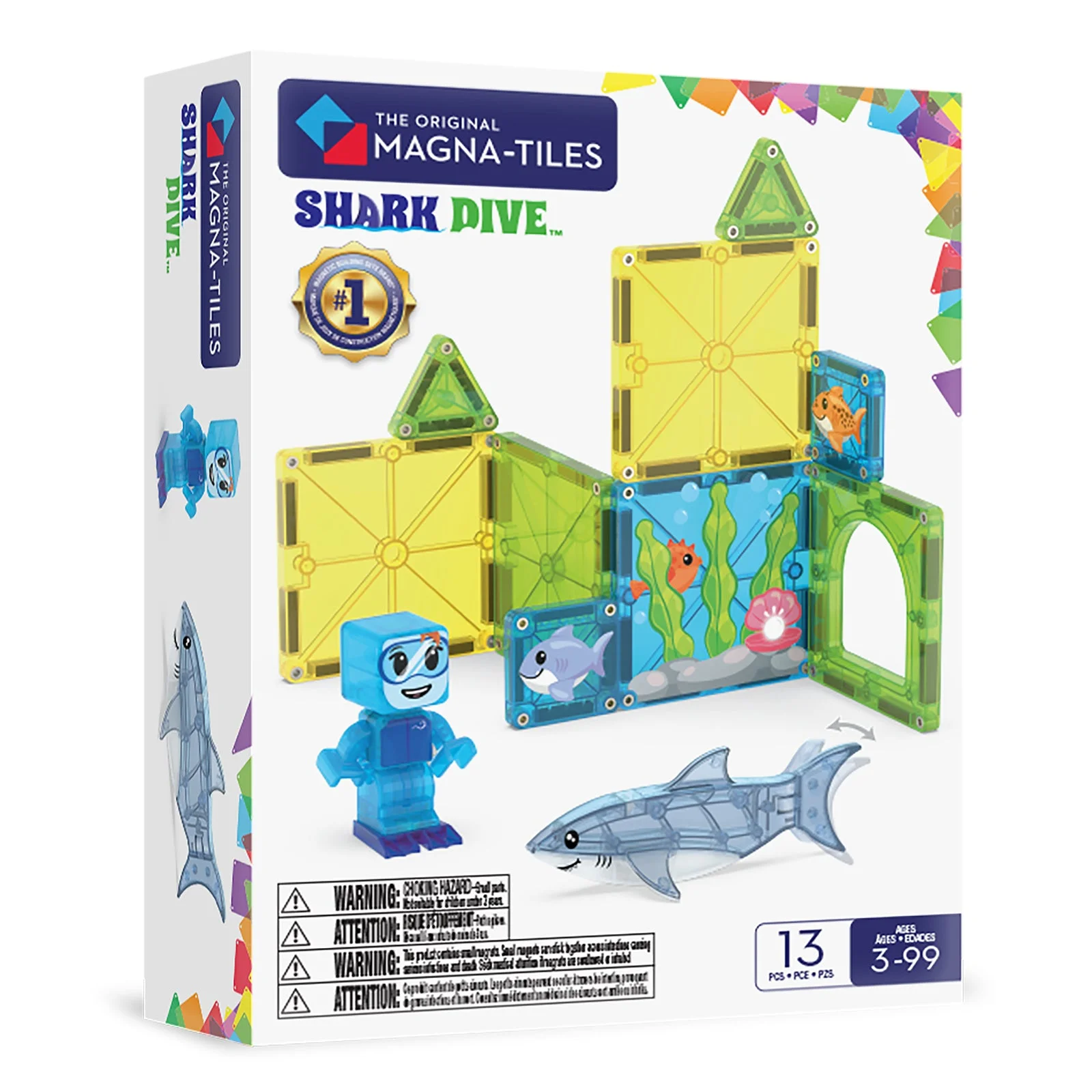 MAGNA-TILES Shark Dive 13 Piece Set β manufacturer product photo