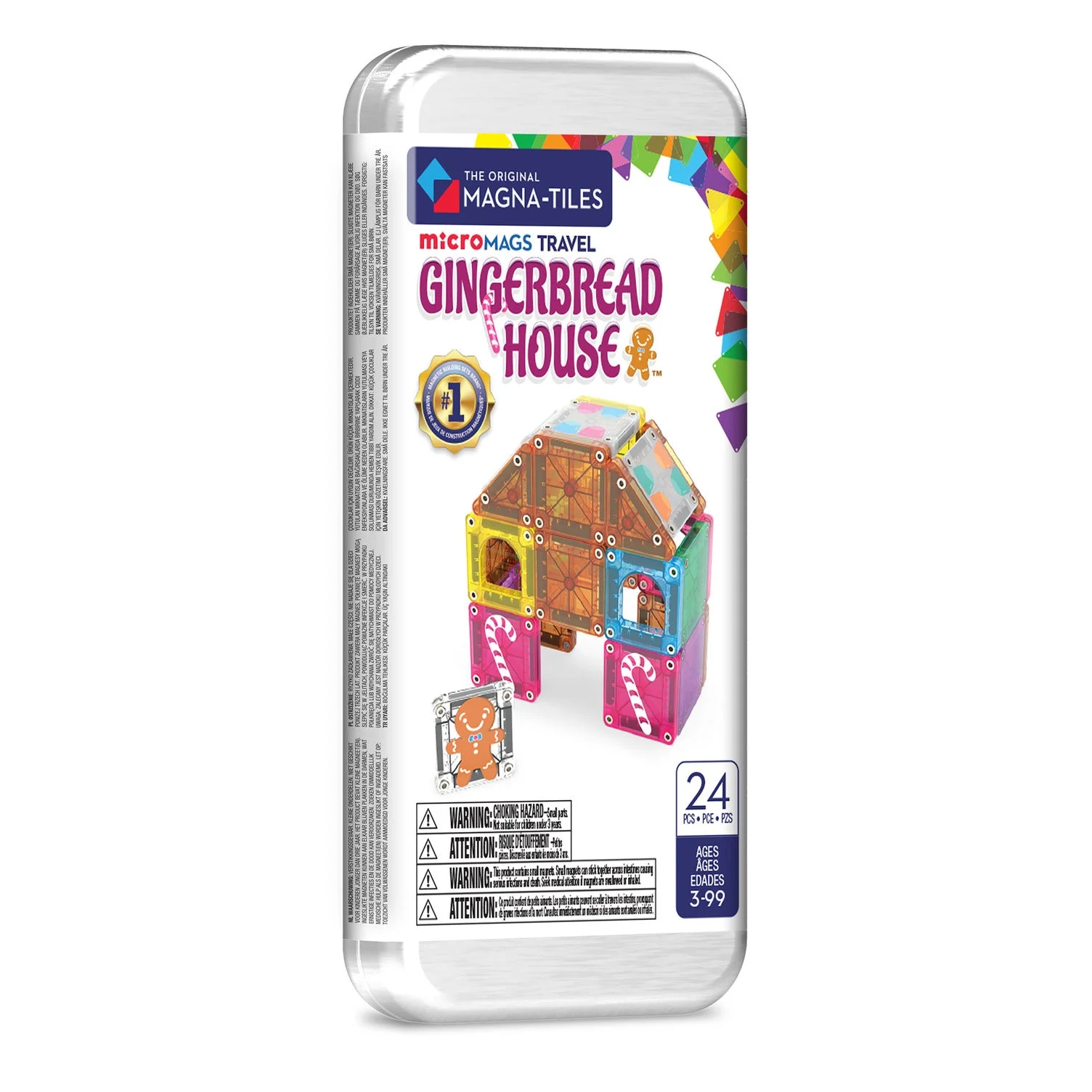 MAGNA-TILES microMAGS Gingerbread House 24 Piece Travel Set — manufacturer product photo