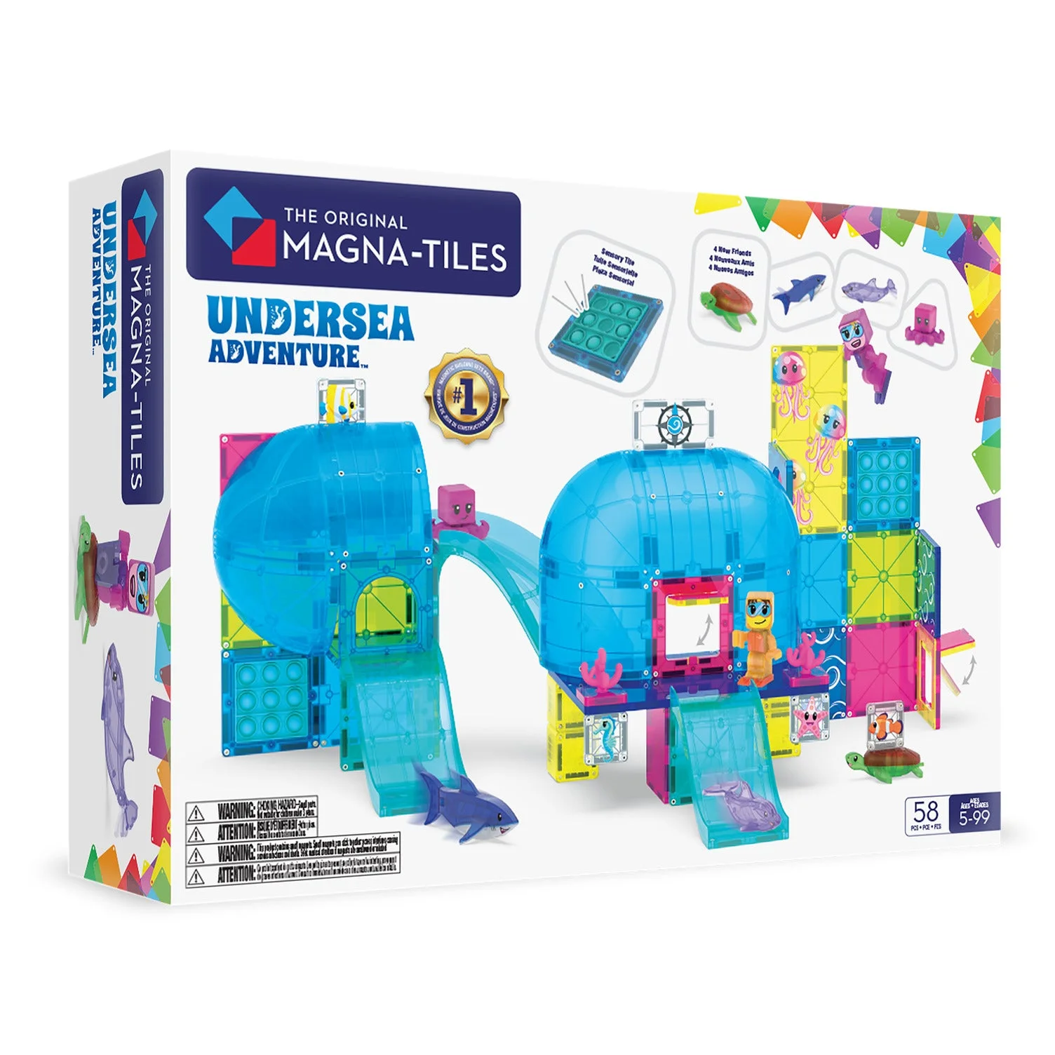 MAGNA-TILES Undersea Adventure 58 Piece Set β manufacturer product photo