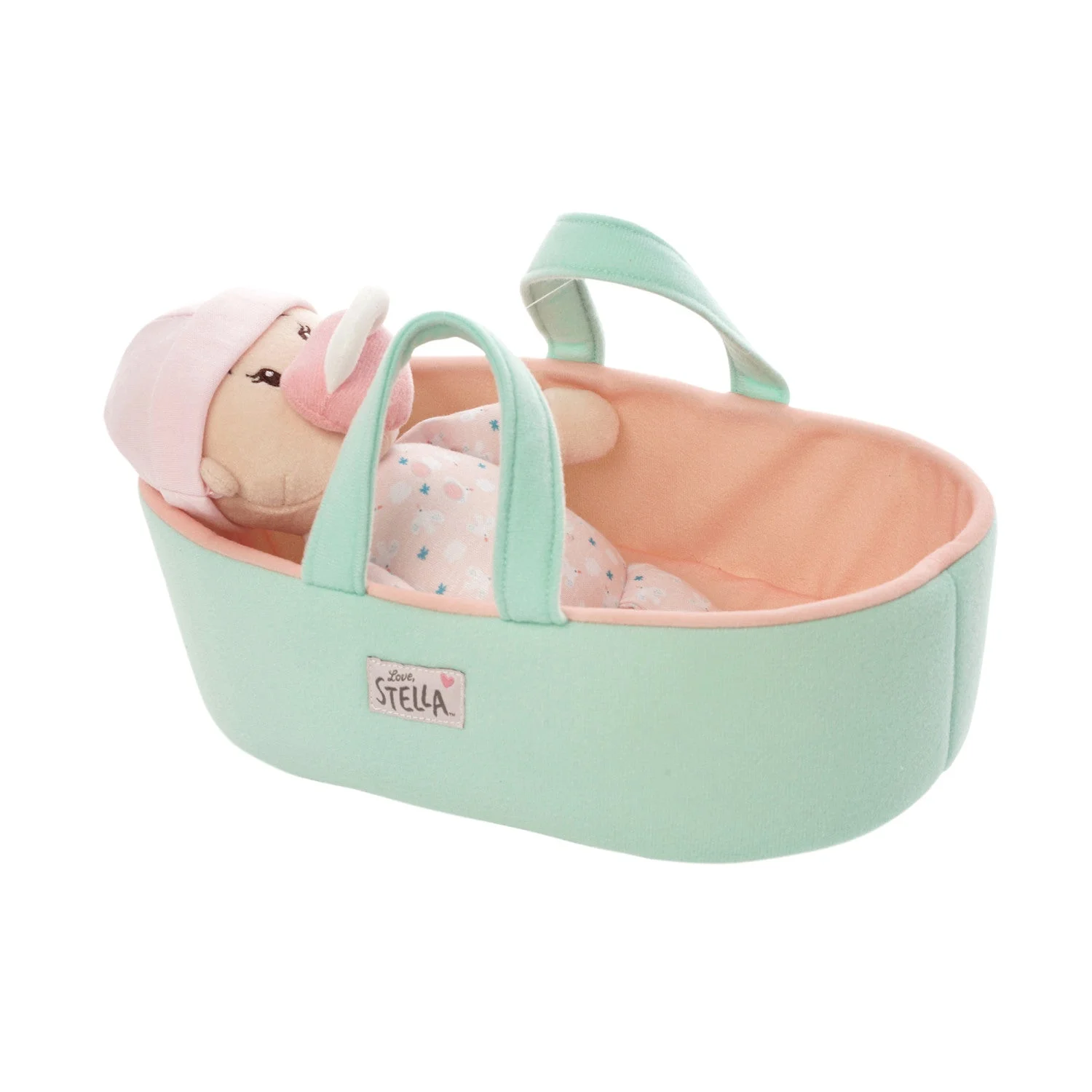 Manhattan Toy Love, Stella My First Doll Peach & Bassinet — manufacturer product photo