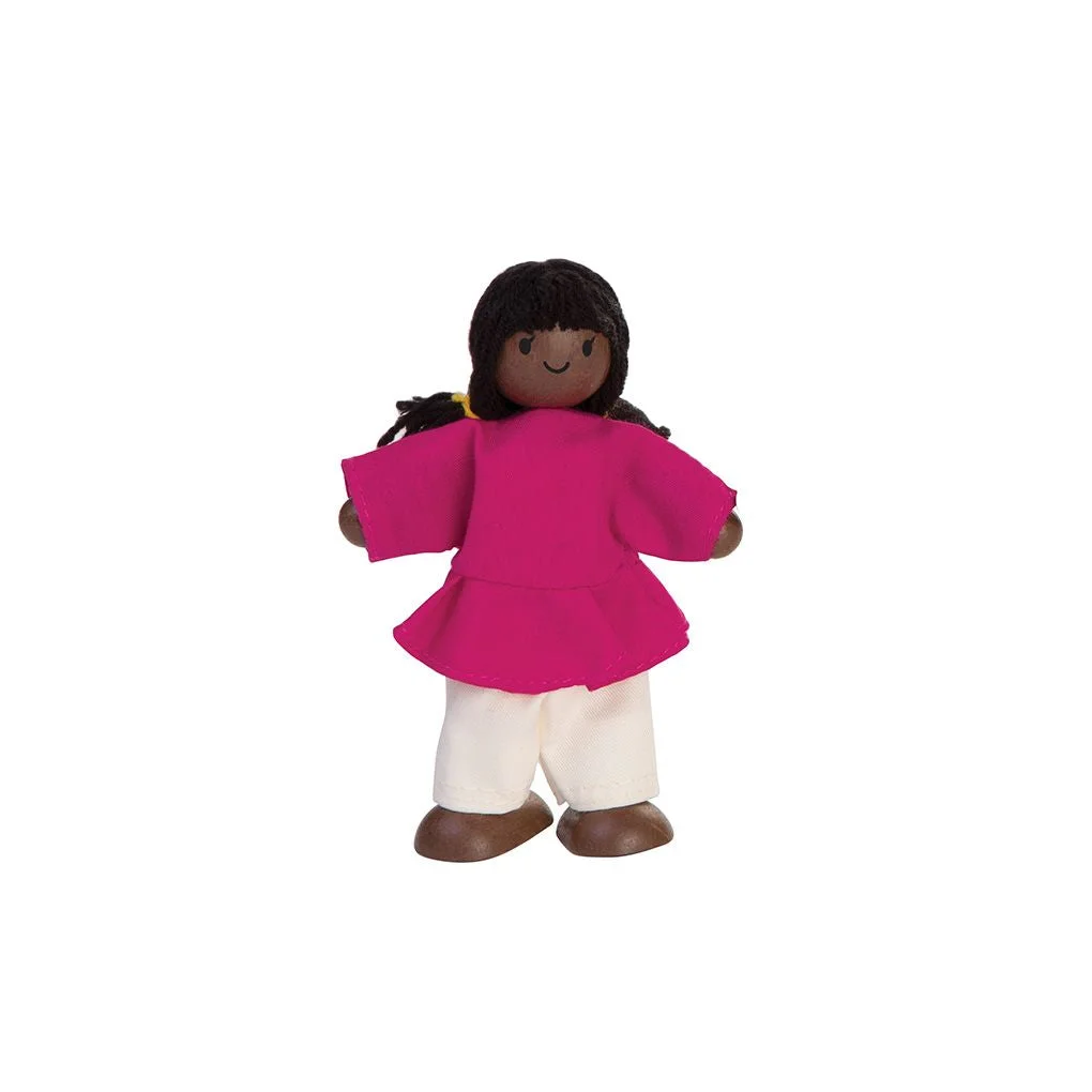 PlanToys Girl Dollhouse Figure - Dark Skin Tone β manufacturer product photo