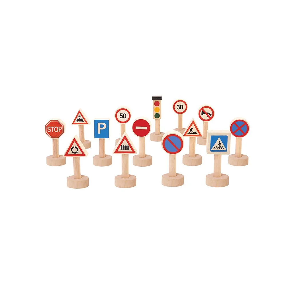 PlanToys Set Of Traffic Signs & Lights β manufacturer product photo